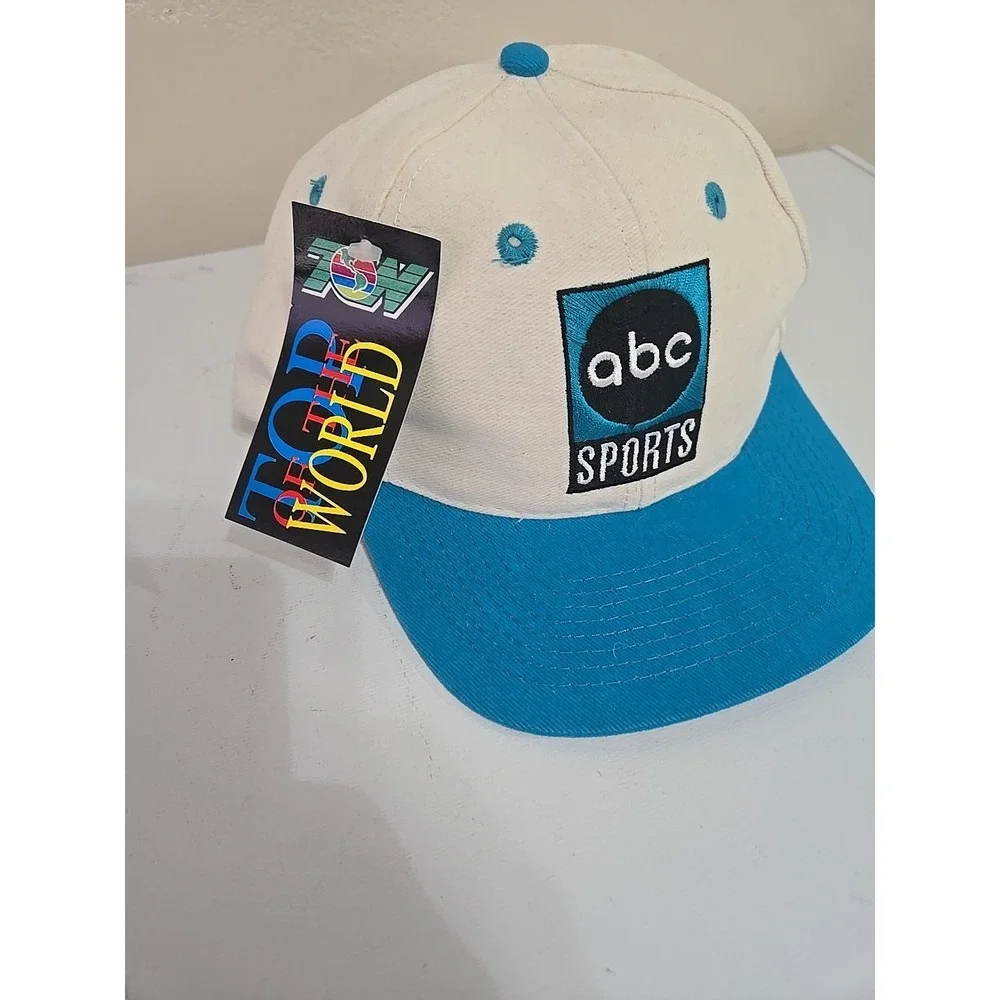Vtg 90s ABC Sports White Snapback Hat‎ NWT Top Of The World USA Deadstock Rare